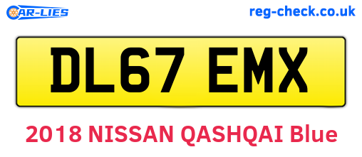DL67EMX are the vehicle registration plates.