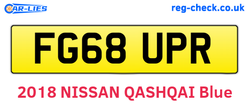 FG68UPR are the vehicle registration plates.