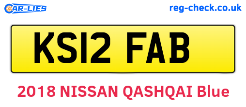 KS12FAB are the vehicle registration plates.