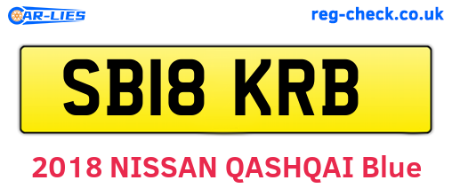 SB18KRB are the vehicle registration plates.