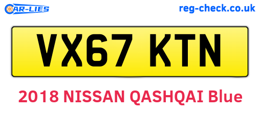 VX67KTN are the vehicle registration plates.