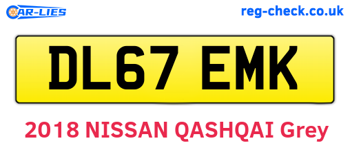 DL67EMK are the vehicle registration plates.