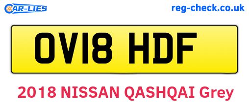 OV18HDF are the vehicle registration plates.
