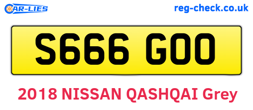 S666GOO are the vehicle registration plates.