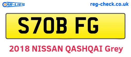 S70BFG are the vehicle registration plates.