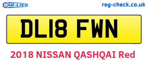 DL18FWN are the vehicle registration plates.