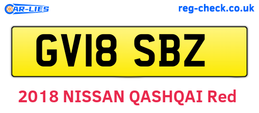 GV18SBZ are the vehicle registration plates.
