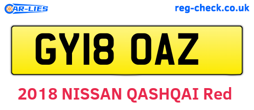 GY18OAZ are the vehicle registration plates.