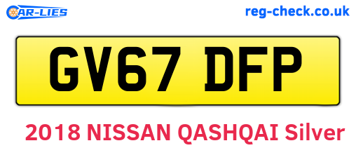 GV67DFP are the vehicle registration plates.