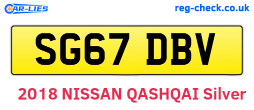 SG67DBV are the vehicle registration plates.