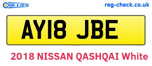 AY18JBE are the vehicle registration plates.