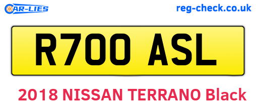 R700ASL are the vehicle registration plates.