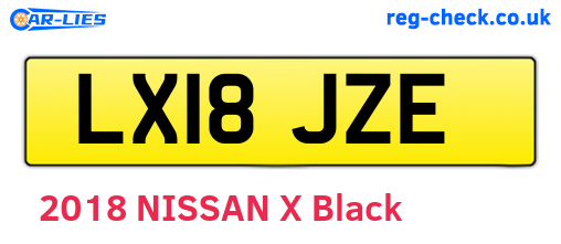 LX18JZE are the vehicle registration plates.