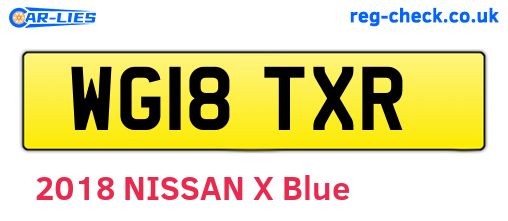 WG18TXR are the vehicle registration plates.