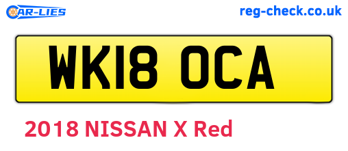WK18OCA are the vehicle registration plates.
