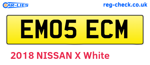 EM05ECM are the vehicle registration plates.