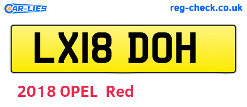 LX18DOH are the vehicle registration plates.