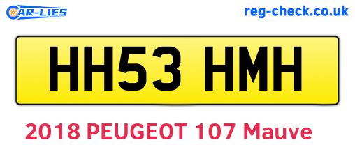 HH53HMH are the vehicle registration plates.