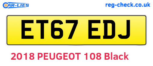 ET67EDJ are the vehicle registration plates.