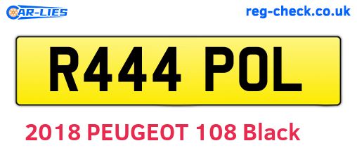 R444POL are the vehicle registration plates.