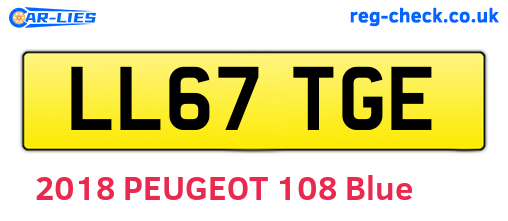 LL67TGE are the vehicle registration plates.