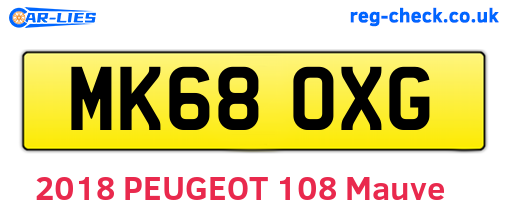 MK68OXG are the vehicle registration plates.