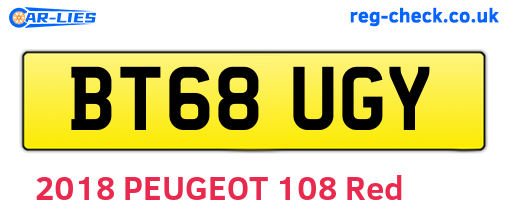 BT68UGY are the vehicle registration plates.