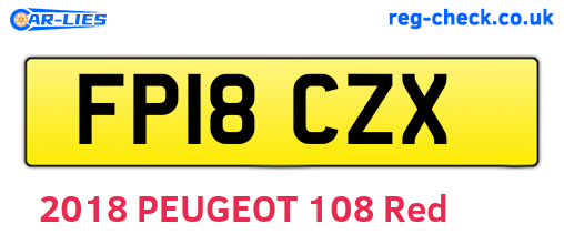 FP18CZX are the vehicle registration plates.