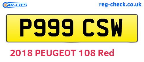 P999CSW are the vehicle registration plates.