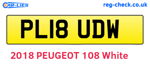 PL18UDW are the vehicle registration plates.