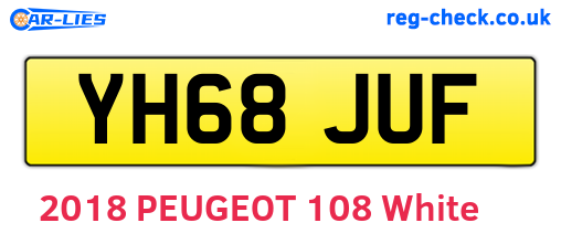 YH68JUF are the vehicle registration plates.