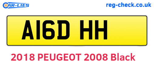 A16DHH are the vehicle registration plates.