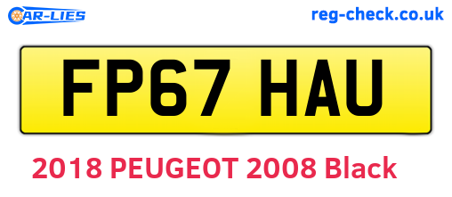 FP67HAU are the vehicle registration plates.