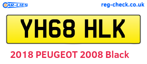 YH68HLK are the vehicle registration plates.