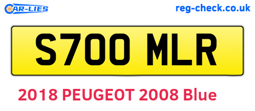 S700MLR are the vehicle registration plates.