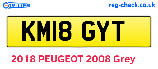 KM18GYT are the vehicle registration plates.