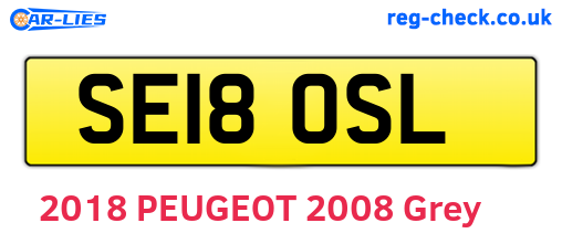 SE18OSL are the vehicle registration plates.