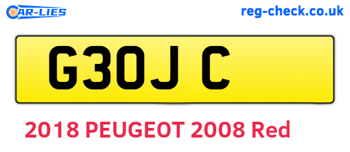 G3OJC are the vehicle registration plates.
