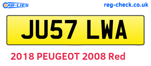 JU57LWA are the vehicle registration plates.