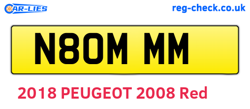 N80MMM are the vehicle registration plates.