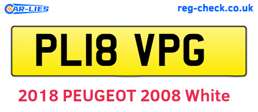 PL18VPG are the vehicle registration plates.