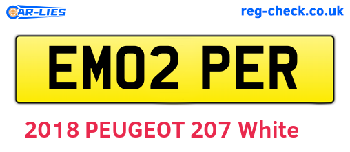 EM02PER are the vehicle registration plates.