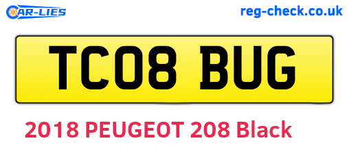TC08BUG are the vehicle registration plates.