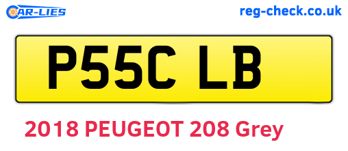 P55CLB are the vehicle registration plates.