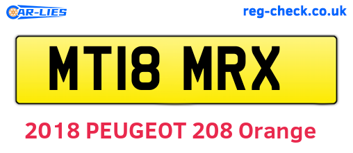 MT18MRX are the vehicle registration plates.