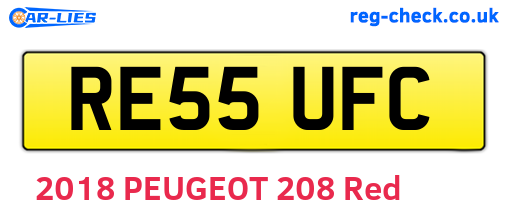 RE55UFC are the vehicle registration plates.