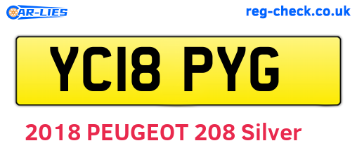 YC18PYG are the vehicle registration plates.