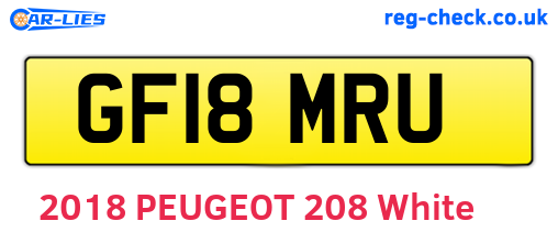 GF18MRU are the vehicle registration plates.