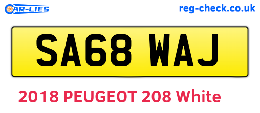 SA68WAJ are the vehicle registration plates.