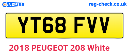 YT68FVV are the vehicle registration plates.